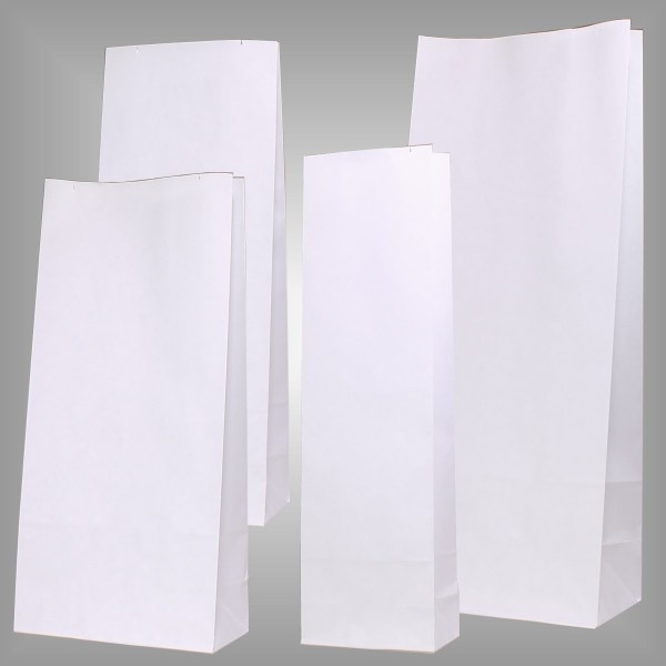 Papierblockbodenbeutel Premium weiß